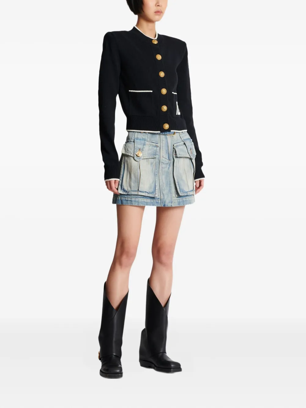 Balmain Gebreid vest Zwart
