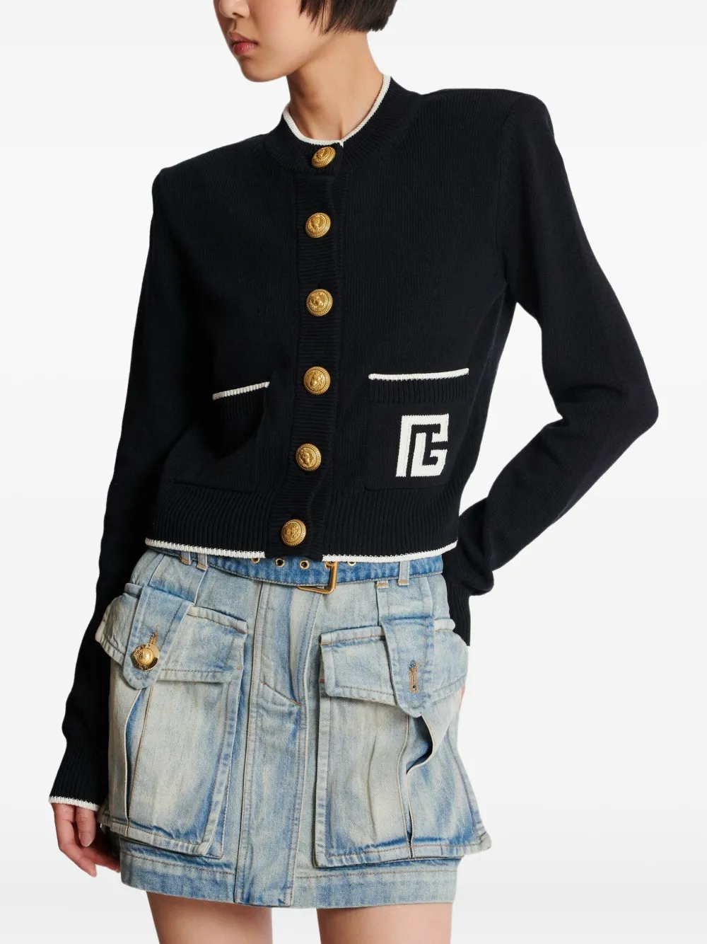 Balmain Gebreid vest Zwart