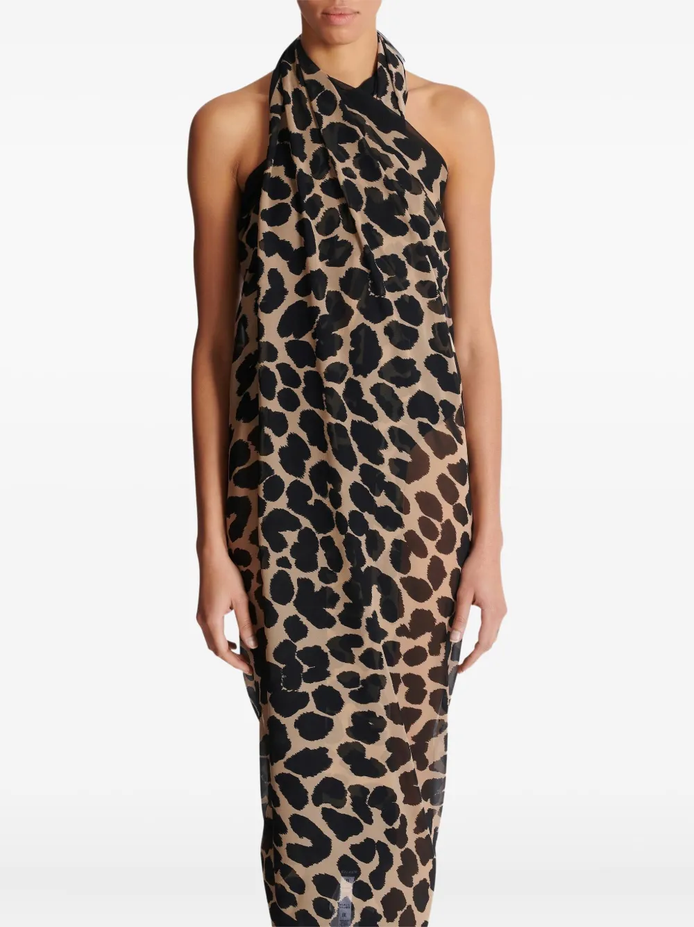 Balmain Strandtuniek met luipaardprint Bruin