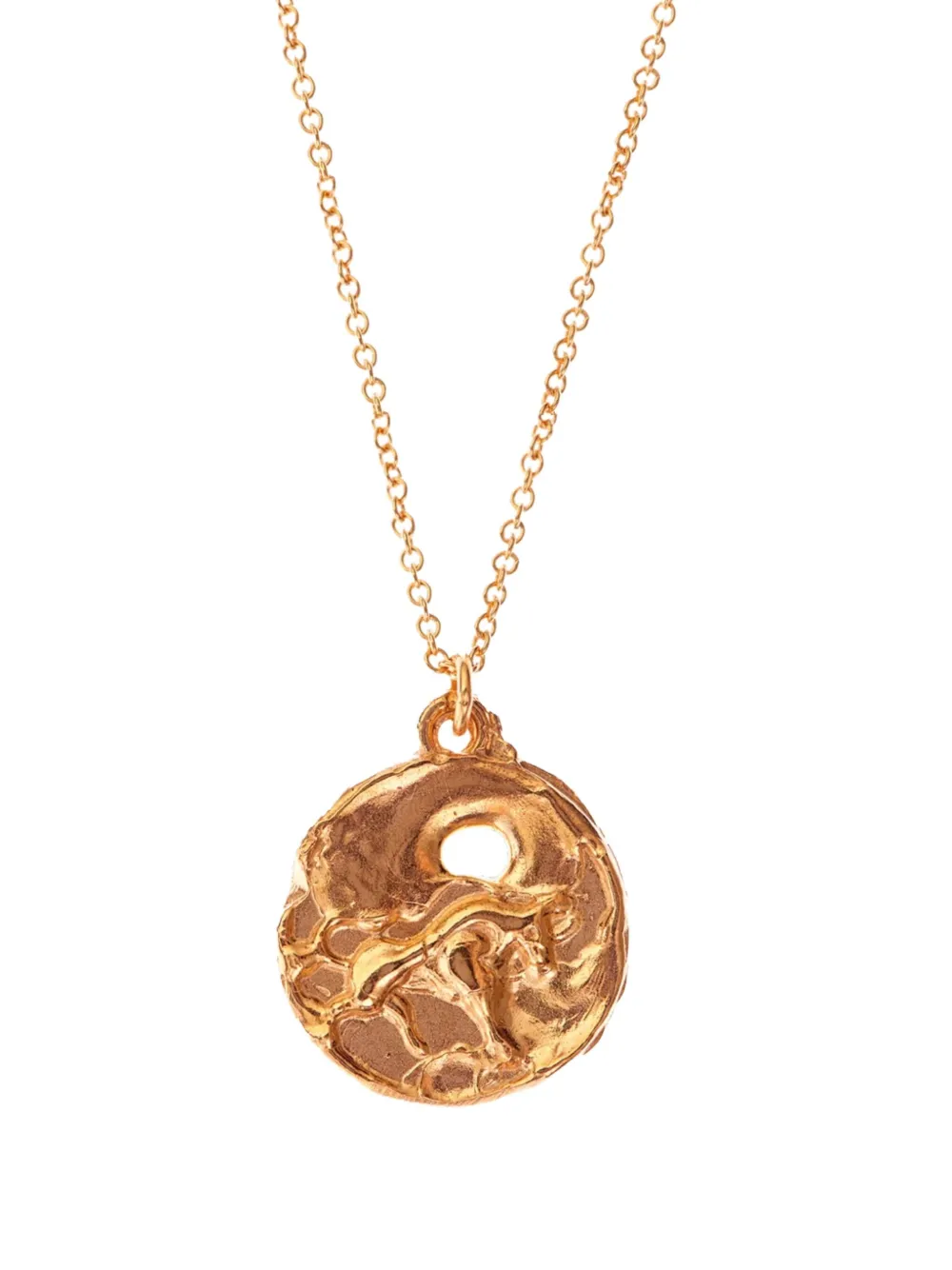 Alighieri The Taurus Medallion Textured Circular-pendant Necklace