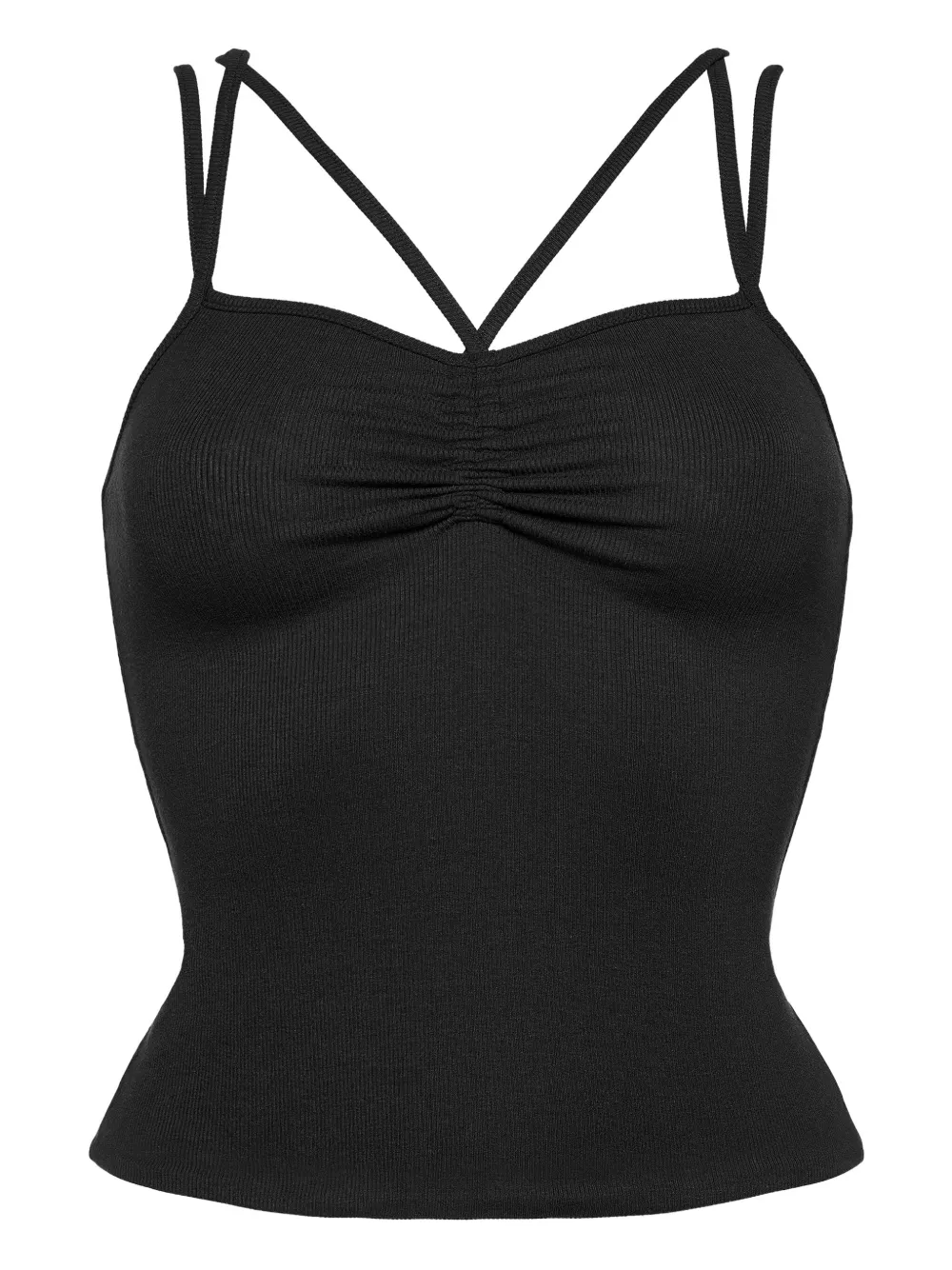 ERES triple-strap ribbed tank top | Black | Image 1