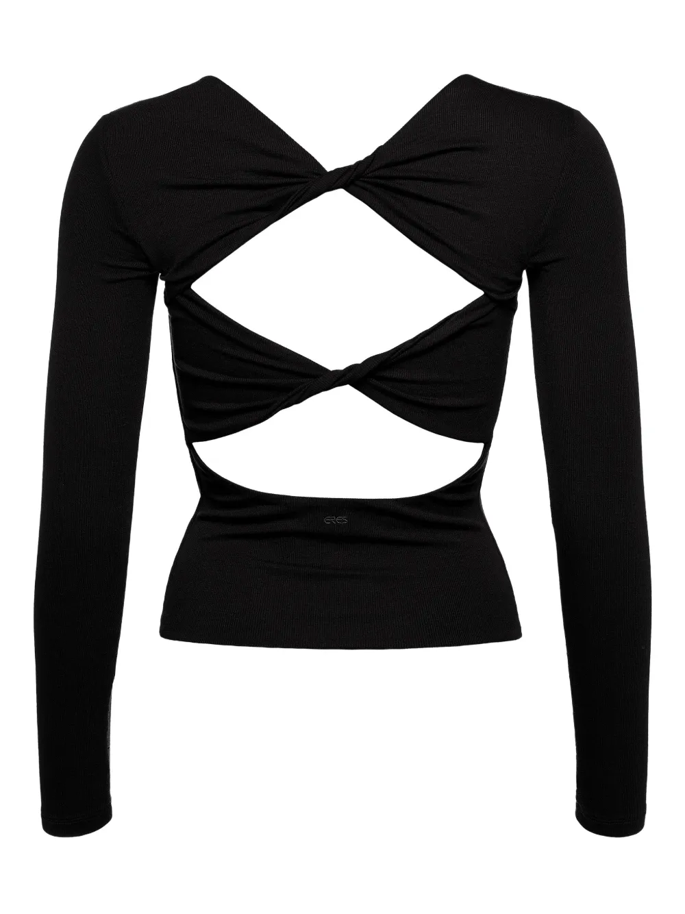 Eres Long-sleeve Twist-back Top In Black