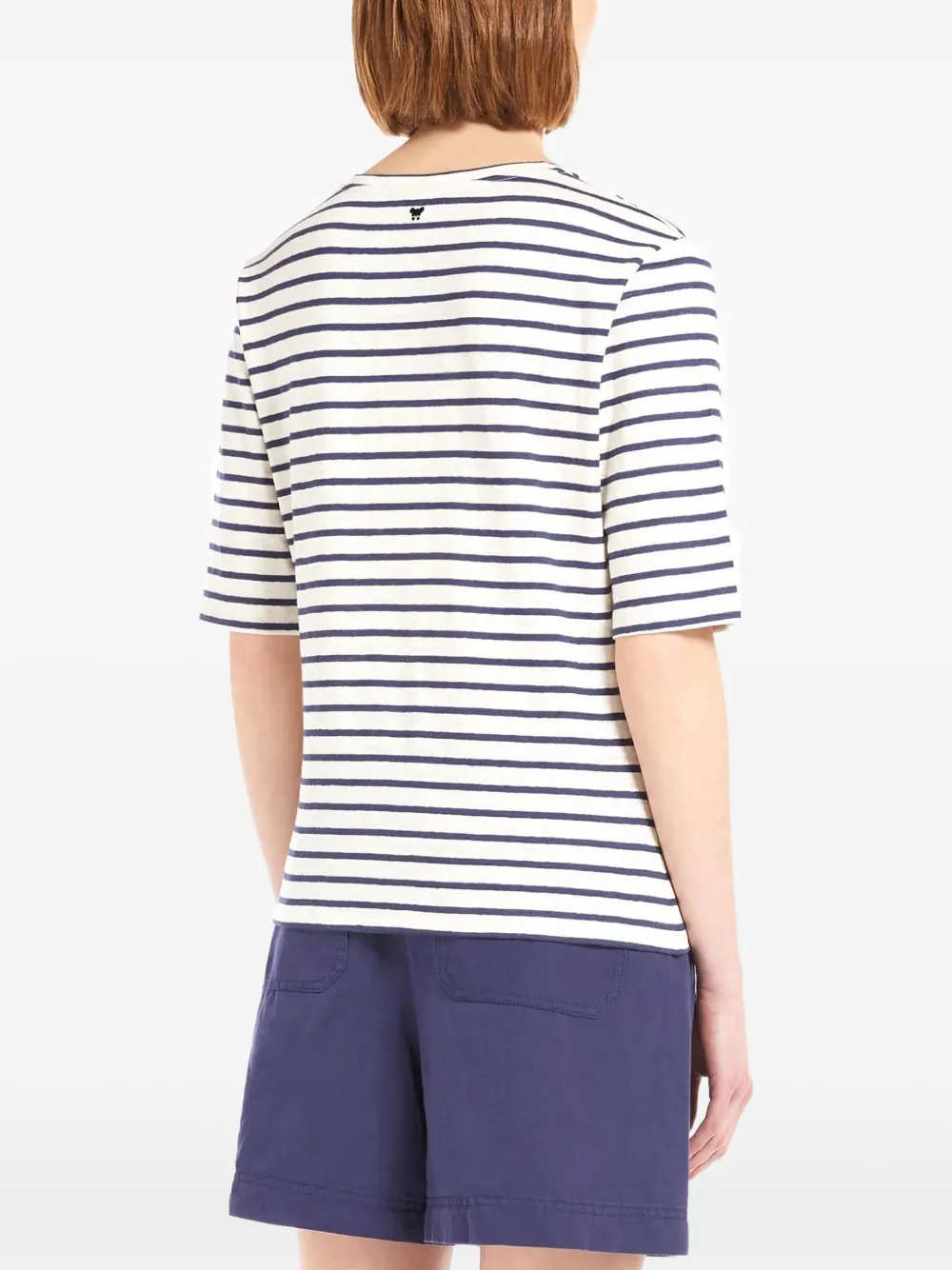 Weekend Max Mara striped-pattern V-neck T-shirt Wit