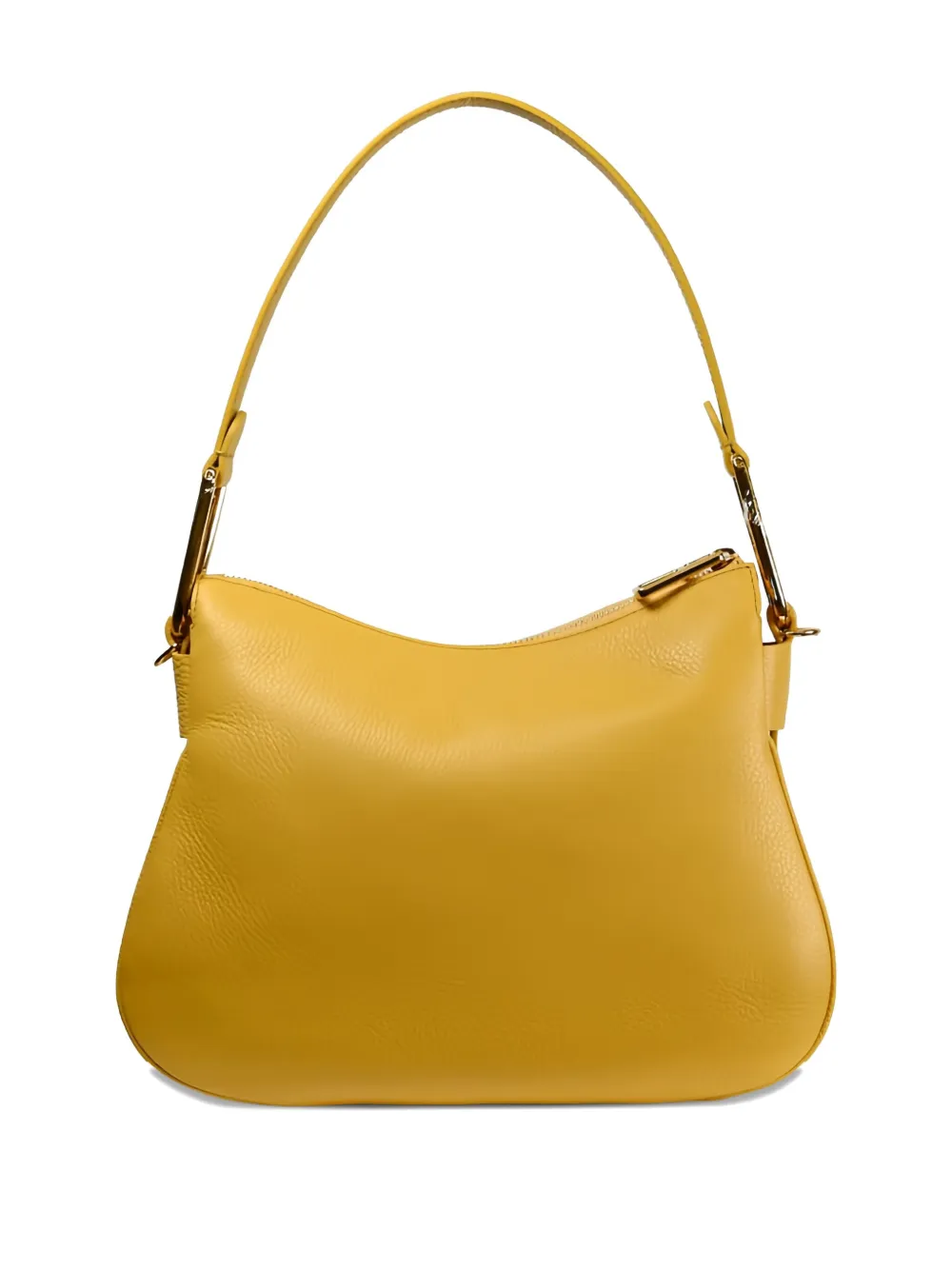Coccinelle curved leather shoulder bag Geel