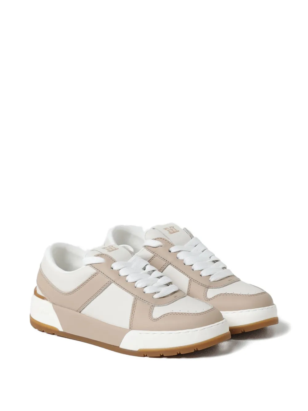 Max Mara panelled lace-up sneakers WHITE