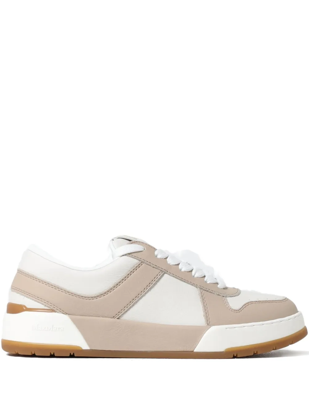 Max Mara panelled lace-up sneakers WHITE