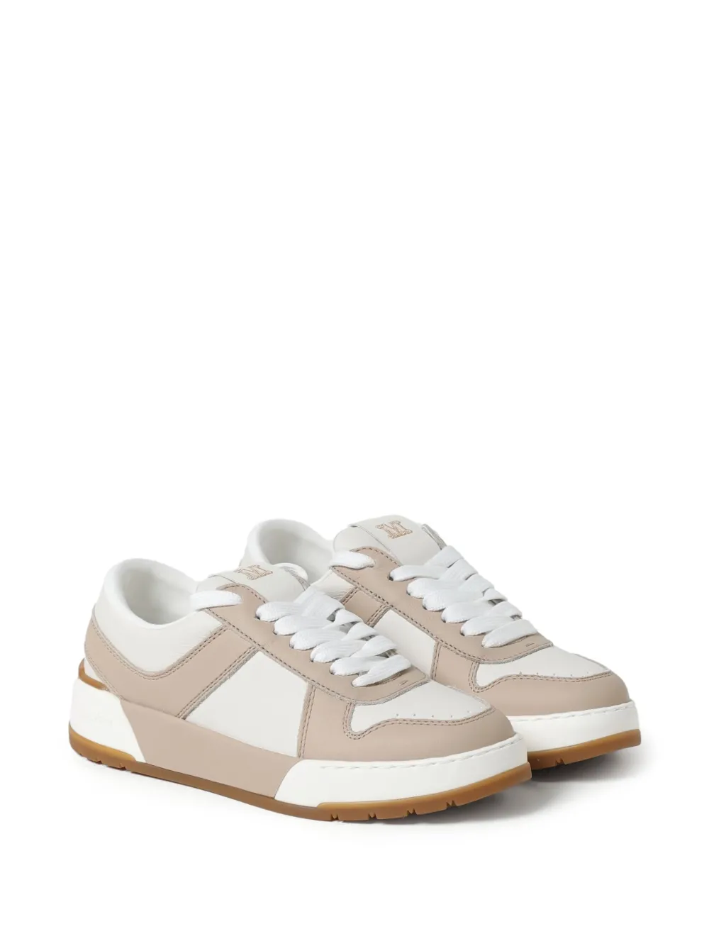 Max Mara Sneakers met vlakken en veters - Beige