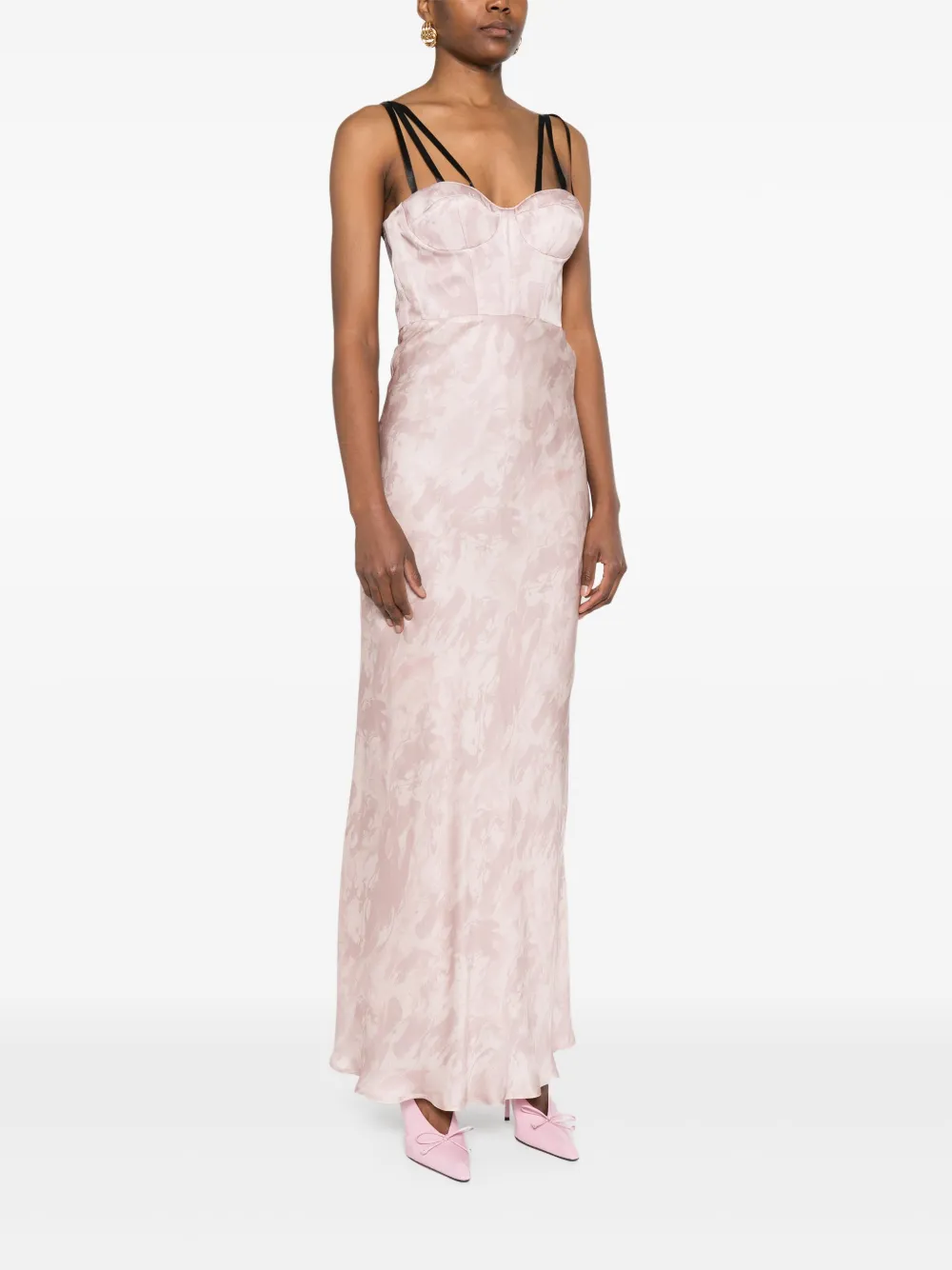 Shop Pinko X Patrick Mcdowell Satin Maxi Dress