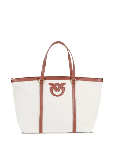 PINKO Miranda leather-trimmed canvas tote bag
