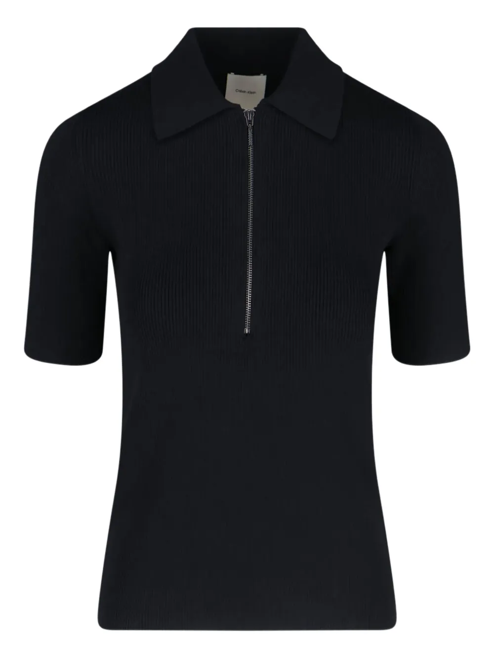 Calvin Klein playera tipo polo con cierre en la parte delantera | negro | Image 1