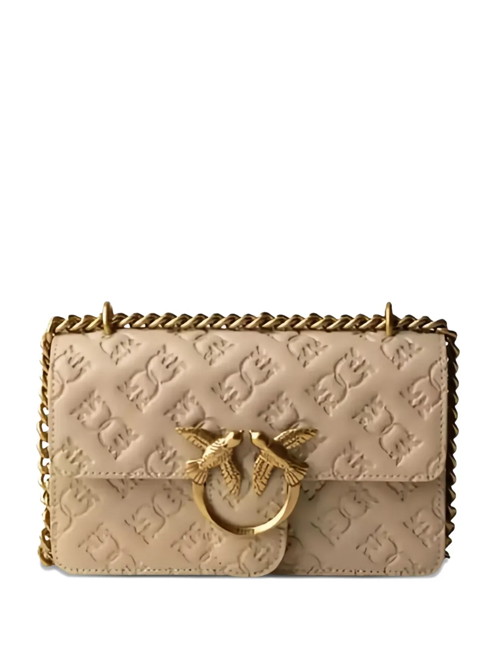 PINKO Love birds レザーショルダーバッグ - ニュートラル PINKO Love birds レザーショルダーバッグ - ニュートラル