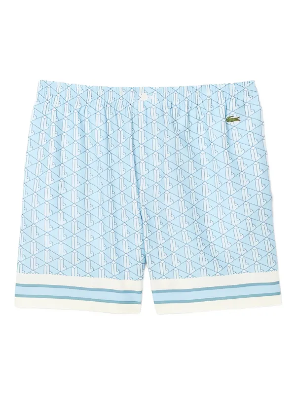 Lacoste embroidered-logo Shorts Blue FARFETCH IN