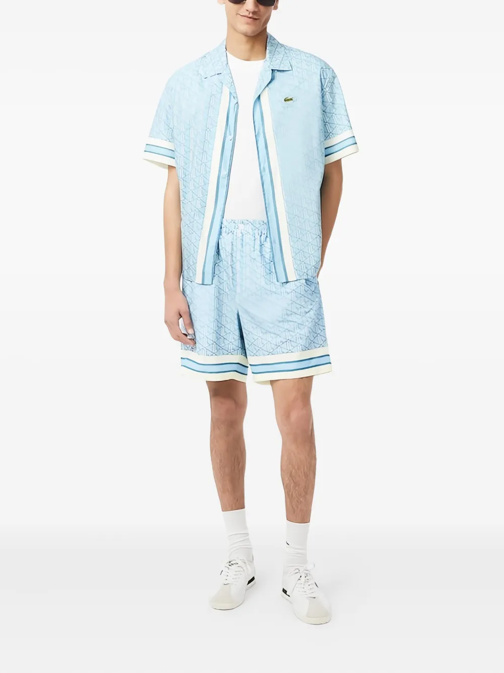 Lacoste Shorts met geborduurd logo - Blauw