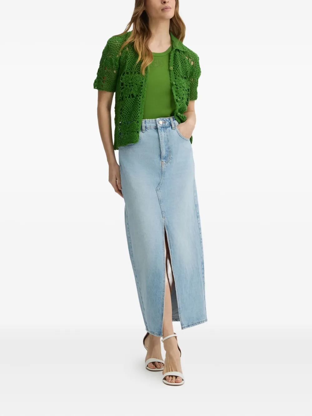 LIU JO Tanktop met geborduurd logo Groen