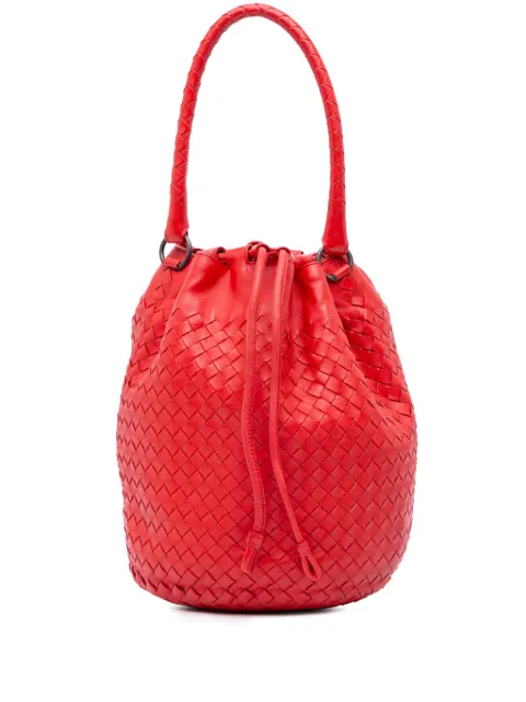 Bottega Veneta Pre-Owned Intrecciato 纳帕皮抽绳水桶包（2009年典藏款）