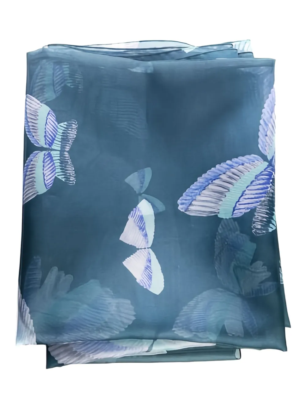 Emporio Armani Butterfly-print Scarf In Blue
