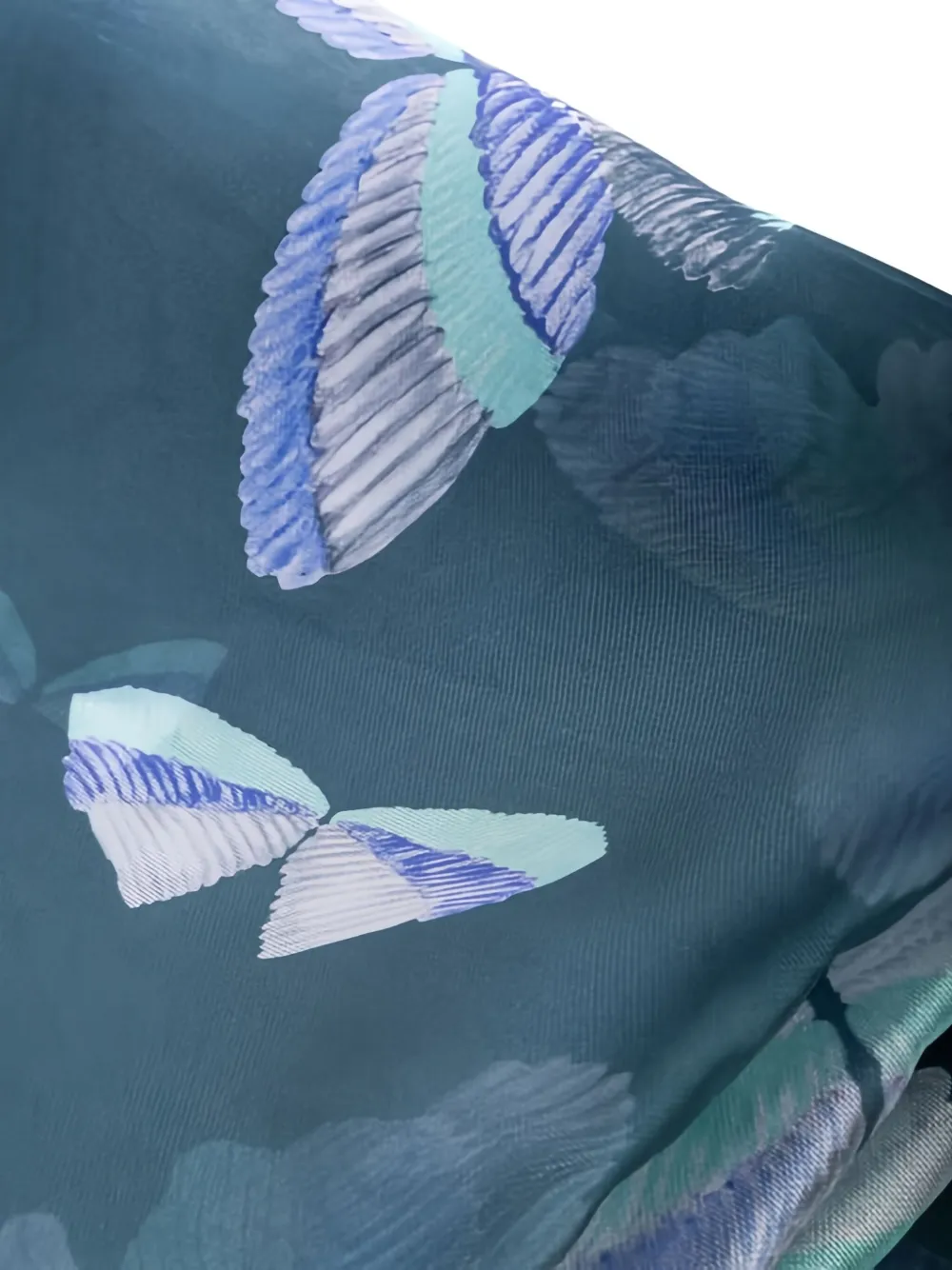 Emporio Armani butterfly-print scarf - Blauw