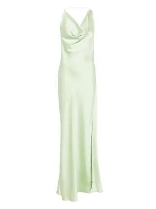THE ANDAMANE Vera Satin Maxi Dress | Green | FARFETCH