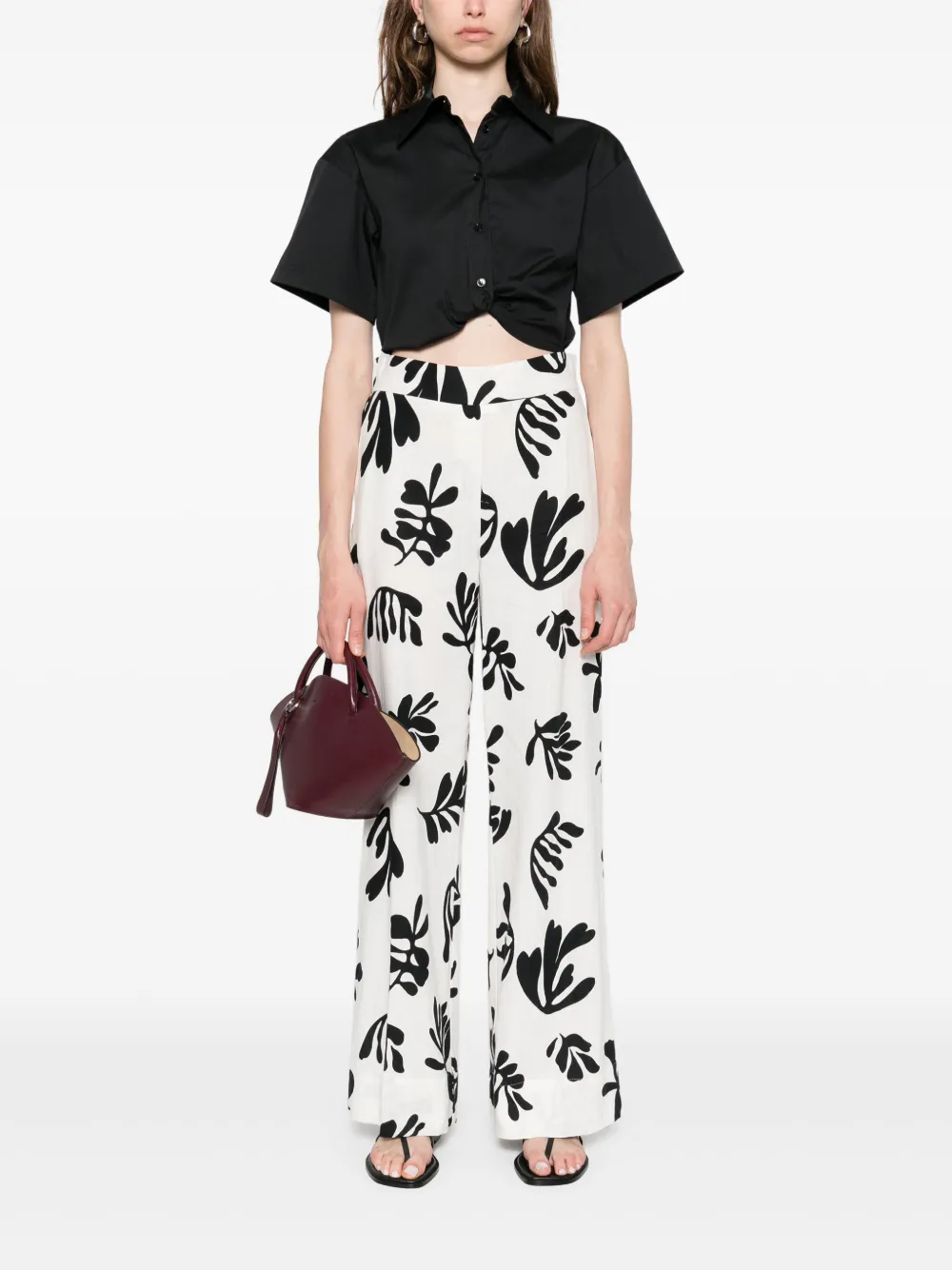 Marella printed trousers - Wit