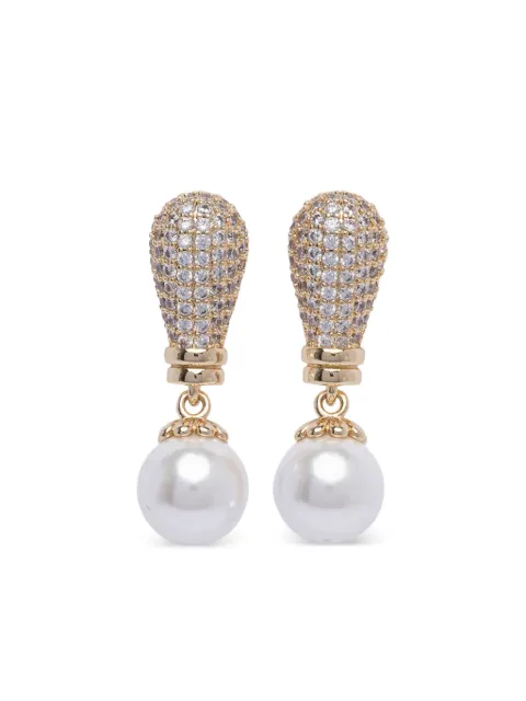Self-Portrait crystal-embellished earrings