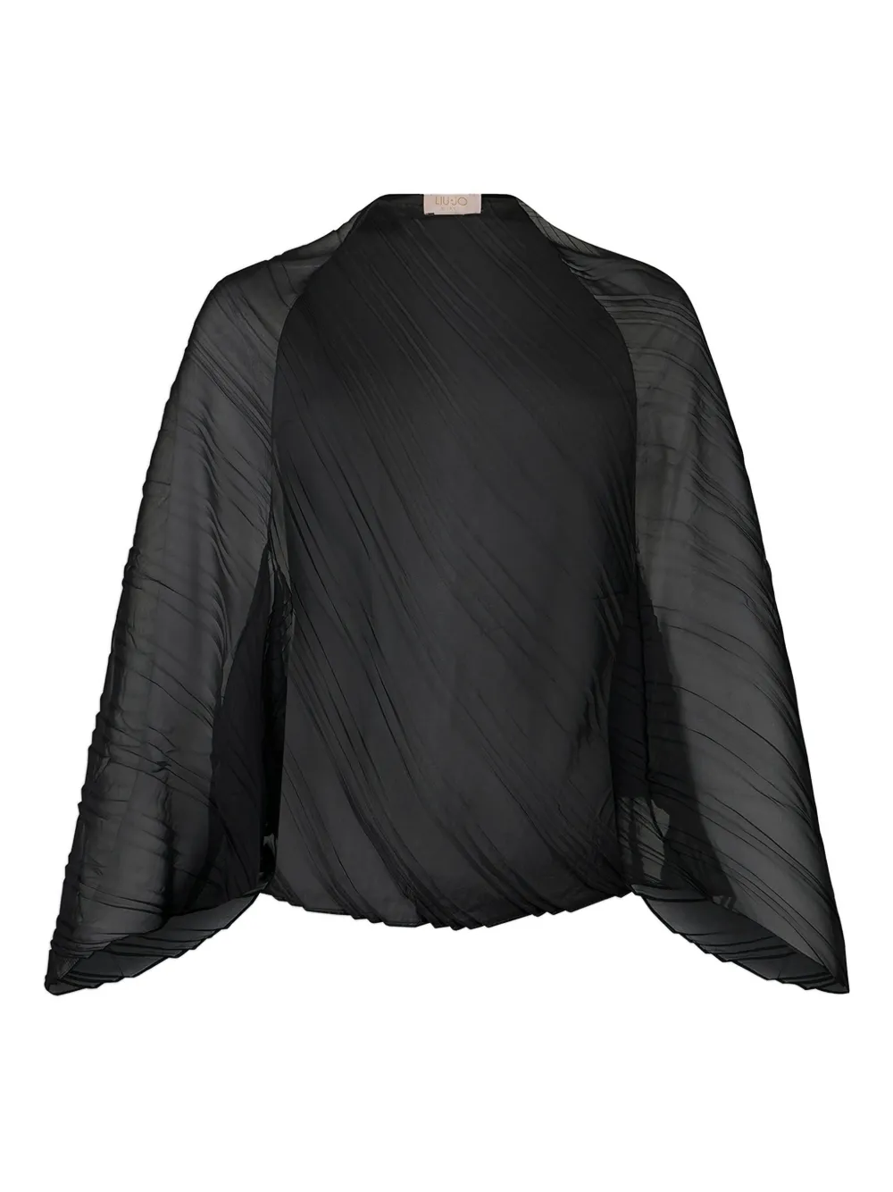 LIU JO pleated-sleeve cape Zwart