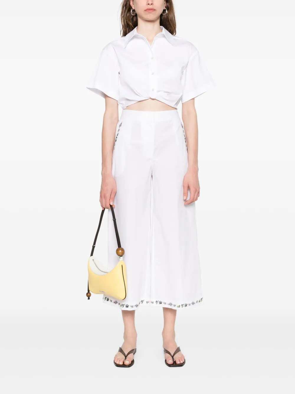 Marella embroidered trousers - Wit