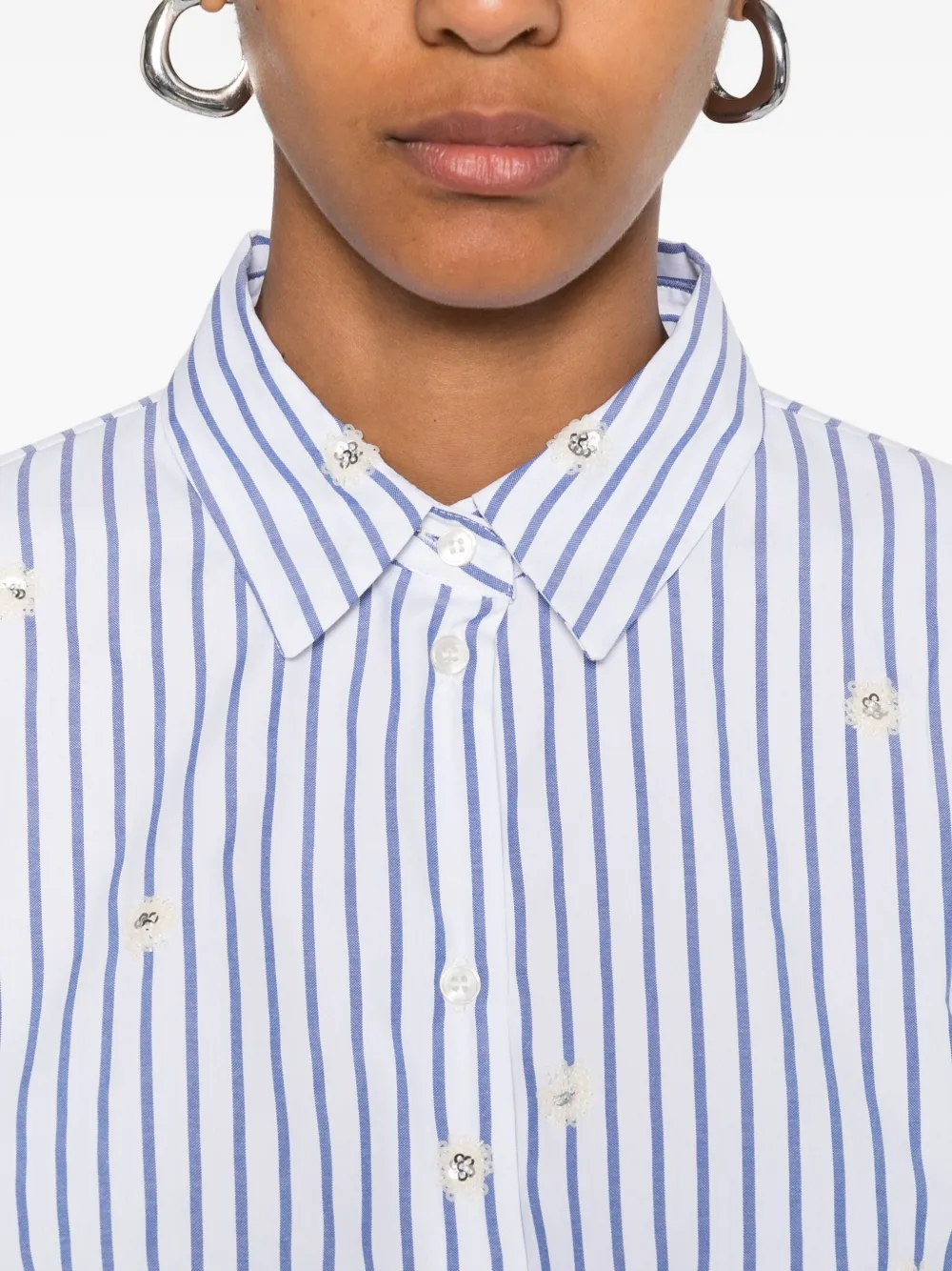 Marella striped embellished shirt Wit