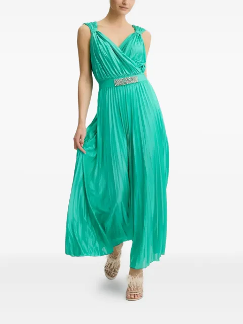 LIU JO pleated embellished-belt maxi dress