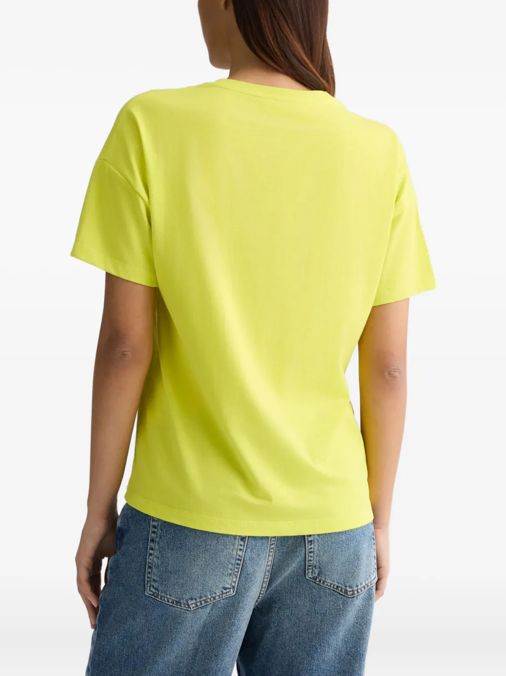 Liu •jo Lemon-embellished V-neck T-shirt In Yellow