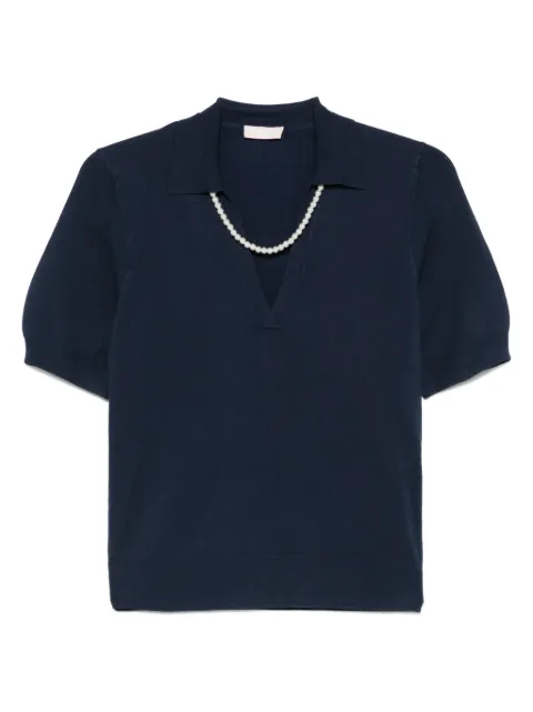 LIU JO logo-embellished polo top 