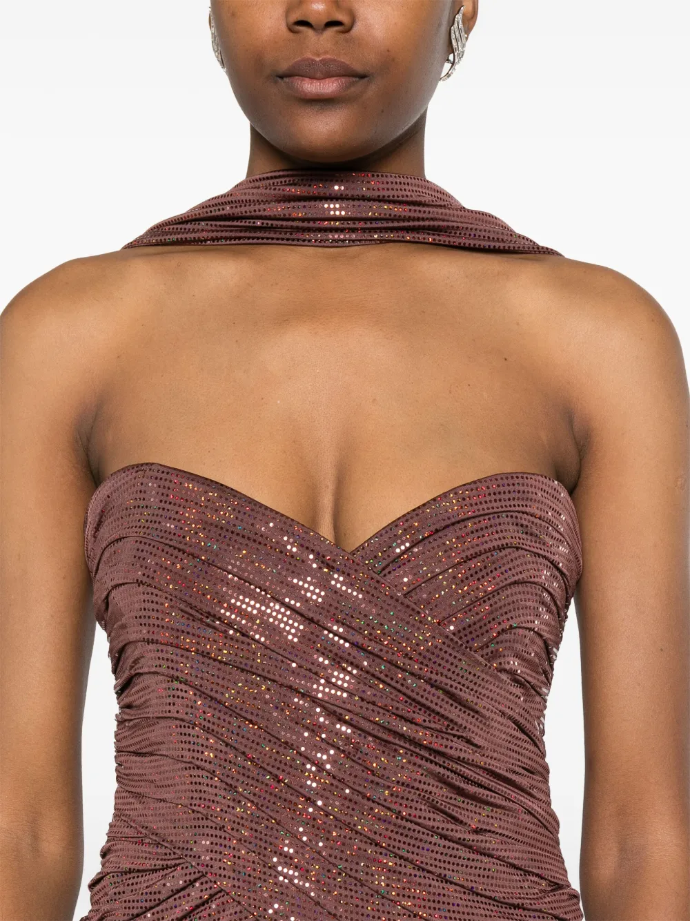 The New Arrivals Ilkyaz Ozel Mouwloze jurk Bruin