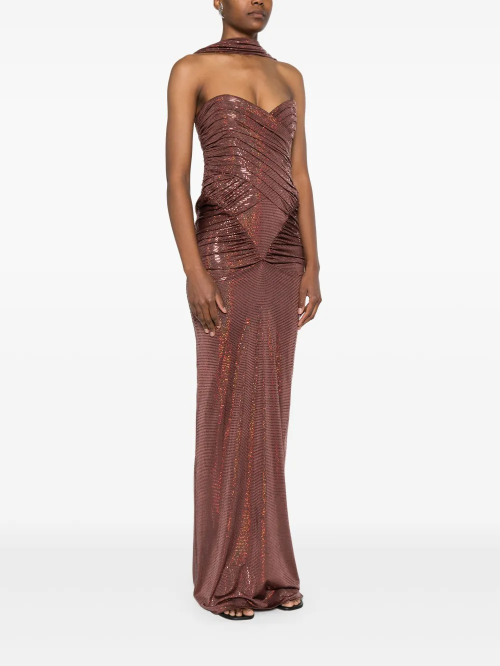 The New Arrivals Ilkyaz Ozel Mouwloze jurk Bruin