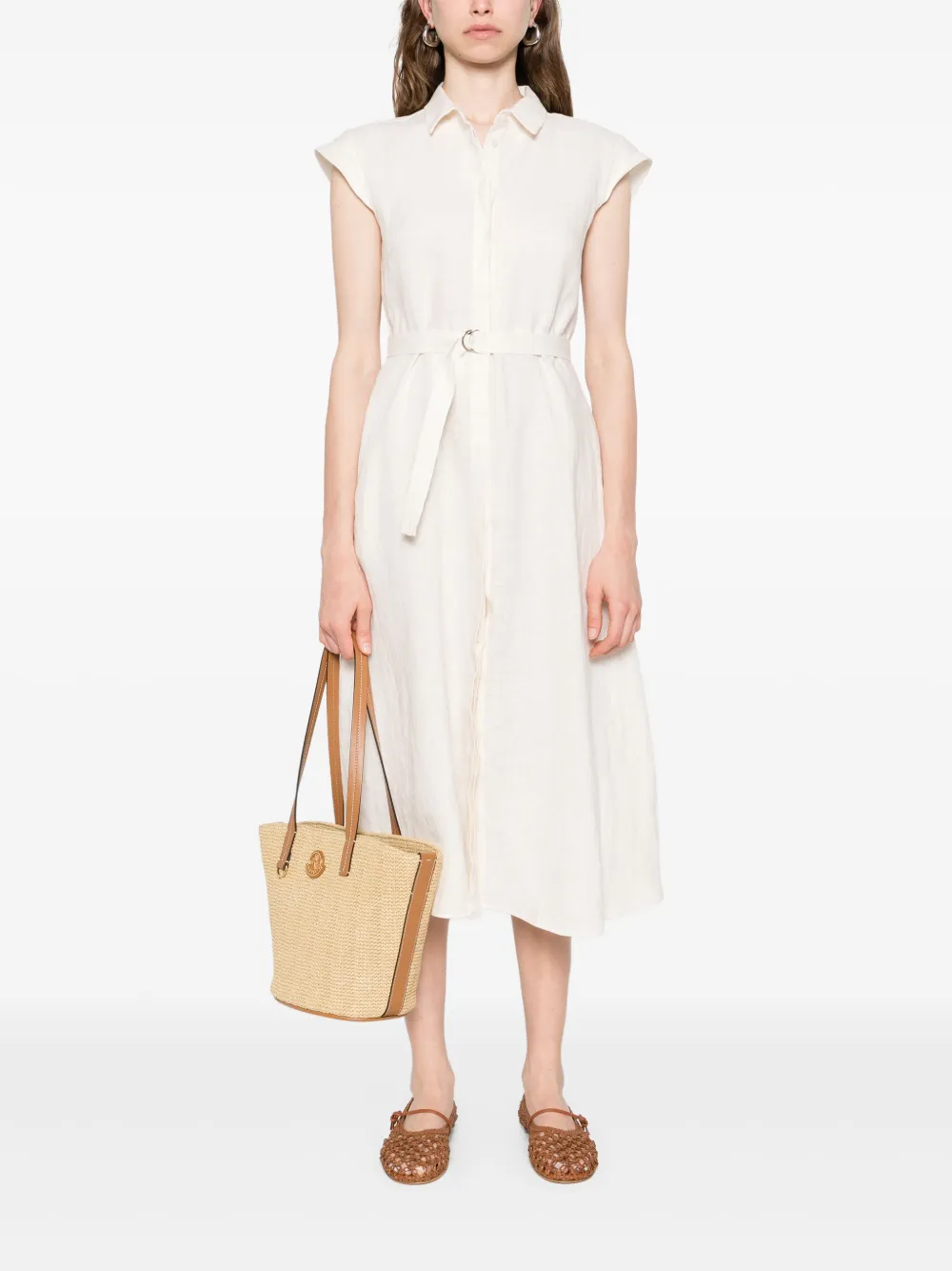 Marella linen midi dress - Beige