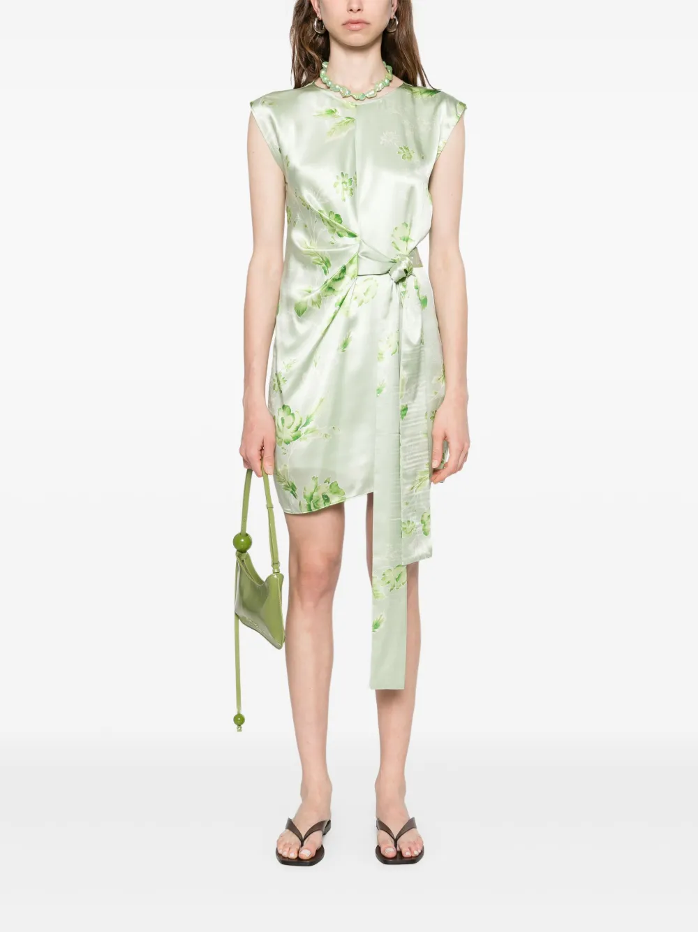 Marella silk-satin dress - Groen