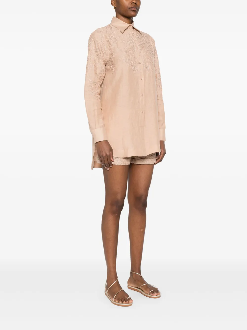 Ermanno Scervino Blouse met borduurwerk Beige