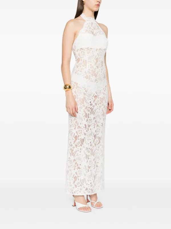 MANUR Cherie Lace Maxi Dress | White | FARFETCH UZ