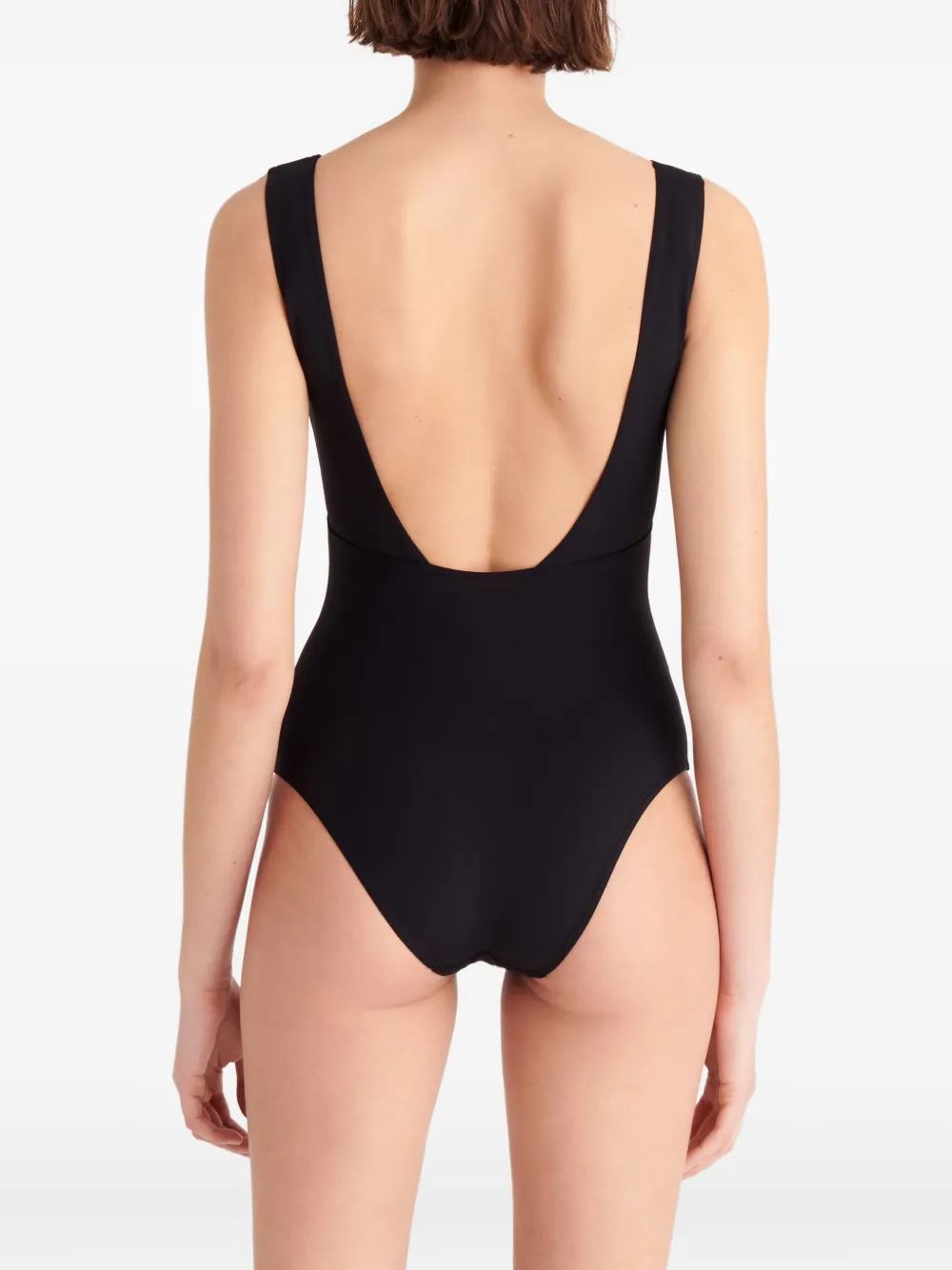 Eres Hold Up V-neck Sophisticated One-piece Swimsuit In Black