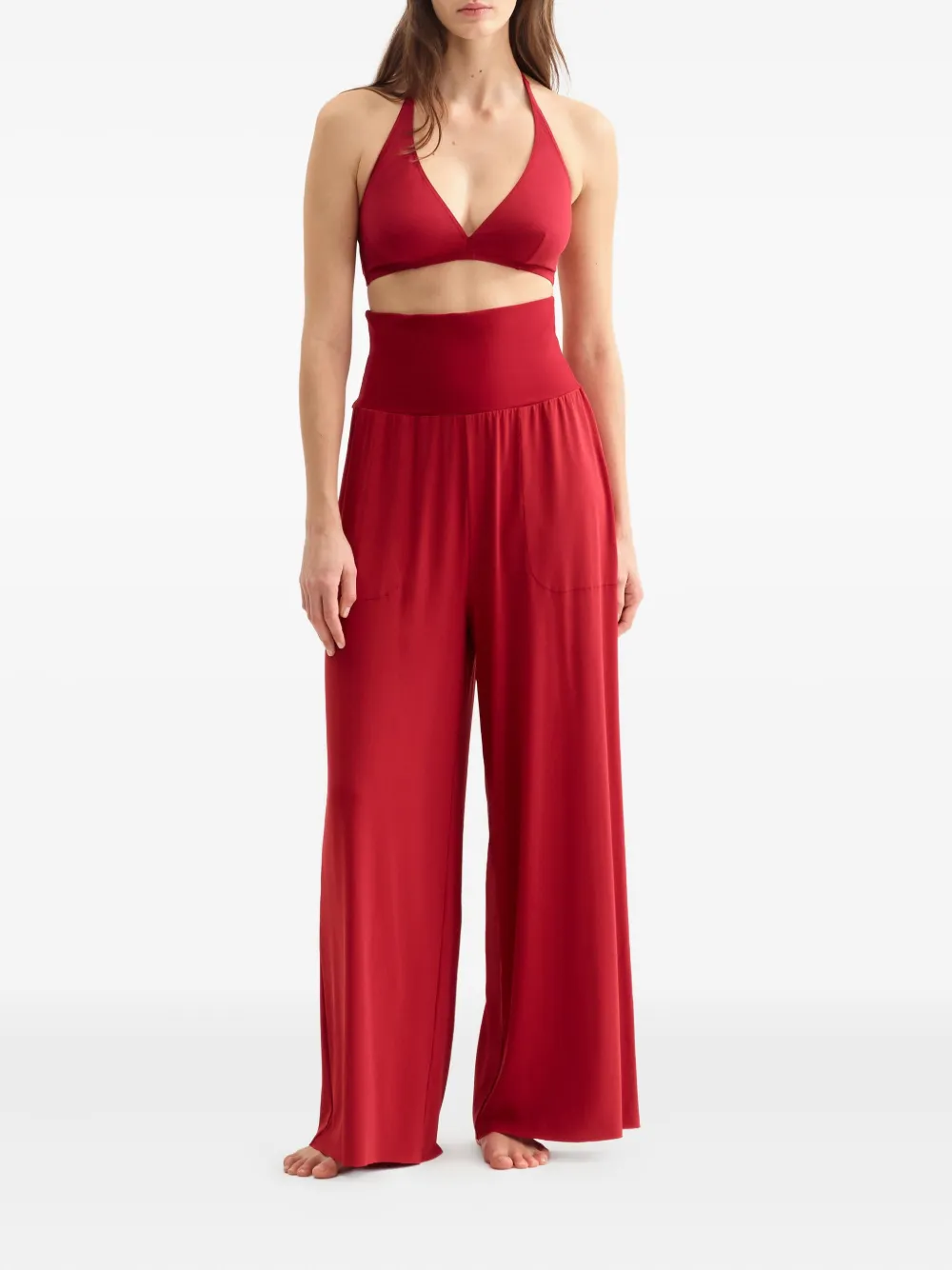 ERES Dao broek met wijde pijpen Rood