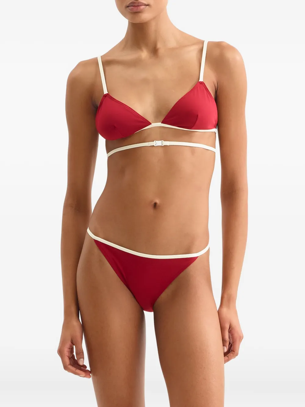 ERES Pat bikinislip met contrasterende afwerking Rood