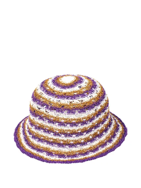 ERES Day striped crochet-knit bucket hat