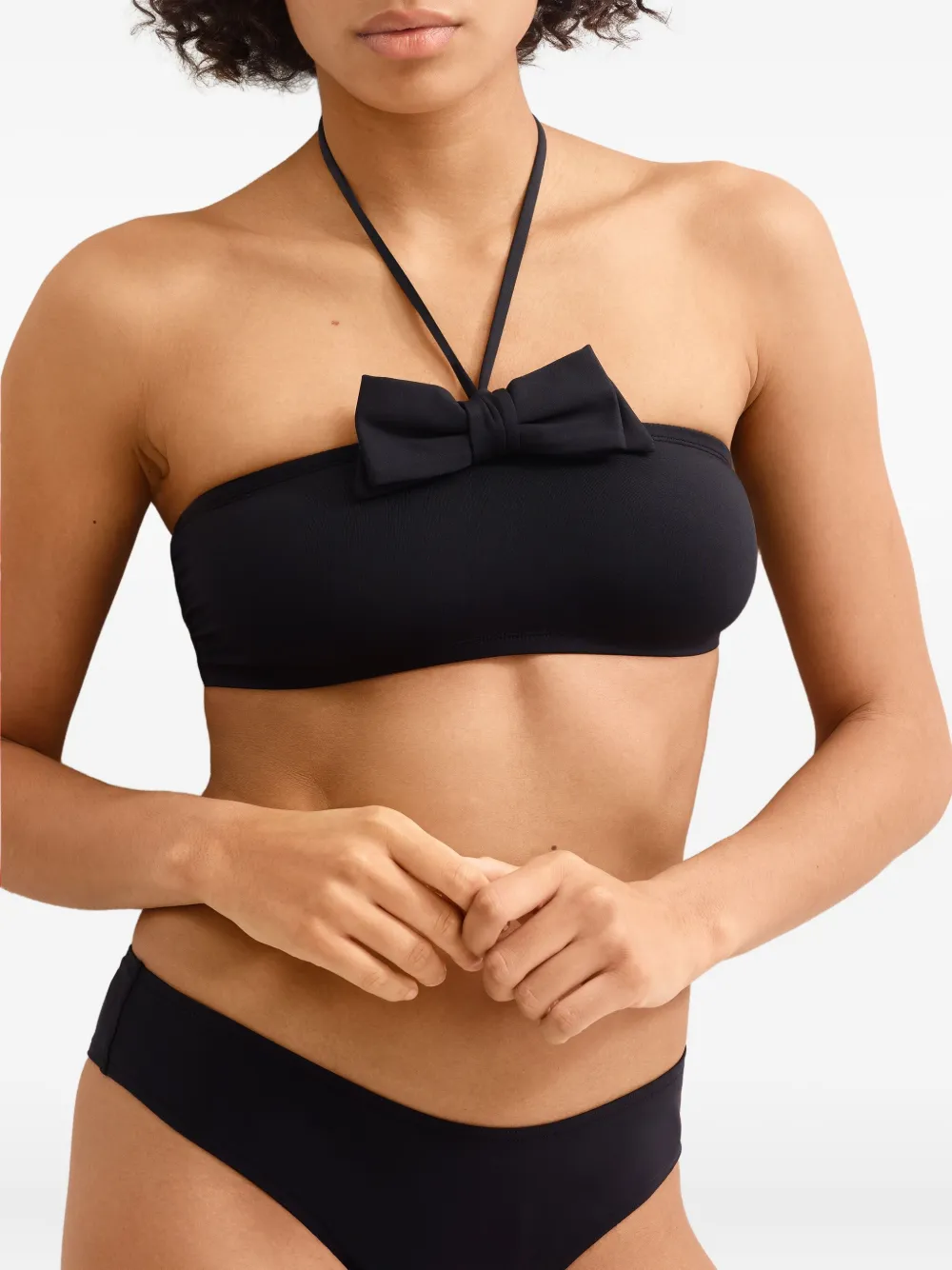 Eres Bow-detailed Halterneck Bikini Top In Black