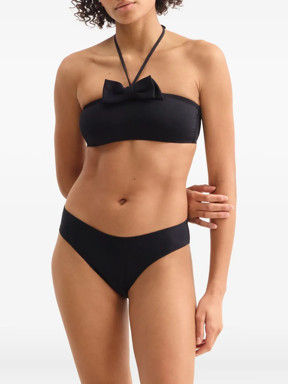 Eres Bow-detailed Halterneck Bikini Top In Black