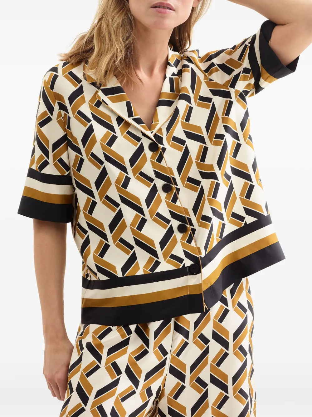 ERES Tube blouse met geometrische print Wit