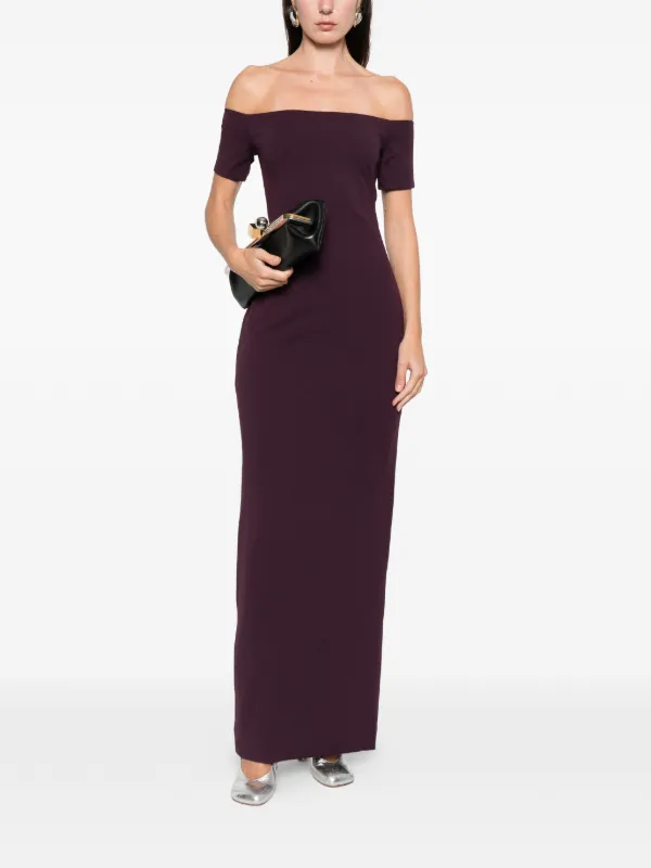 solace london burgundy dress Nile Maxi | Purple WWT Maxi length Sizing Size:UK 8.5 Spaghetti Strap Plain Bodycon