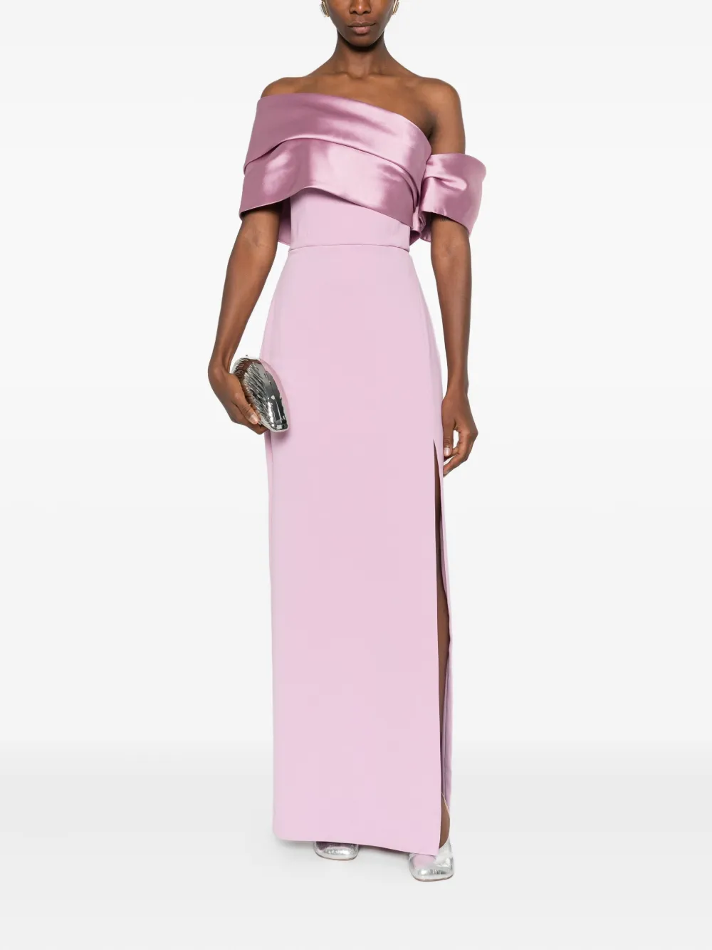 Solace London Alexis off-shoulder maxi dress - Roze
