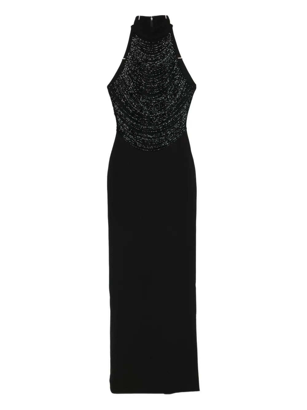 Solace London Portia embellished halterneck maxi dress - Nero