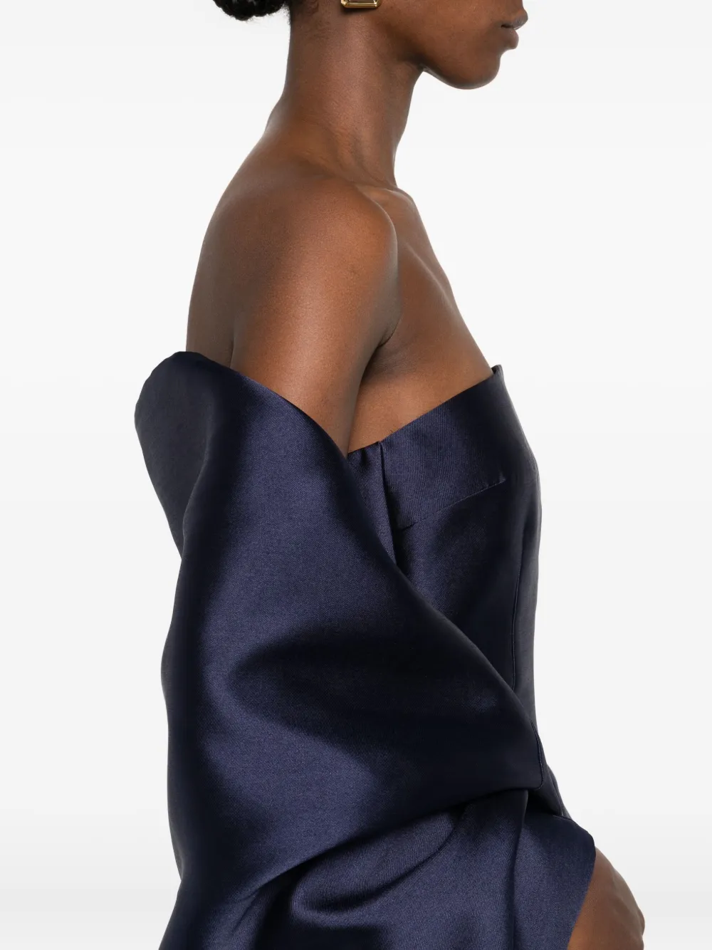 Solace London Midaxi strapless midi-jurk Blauw