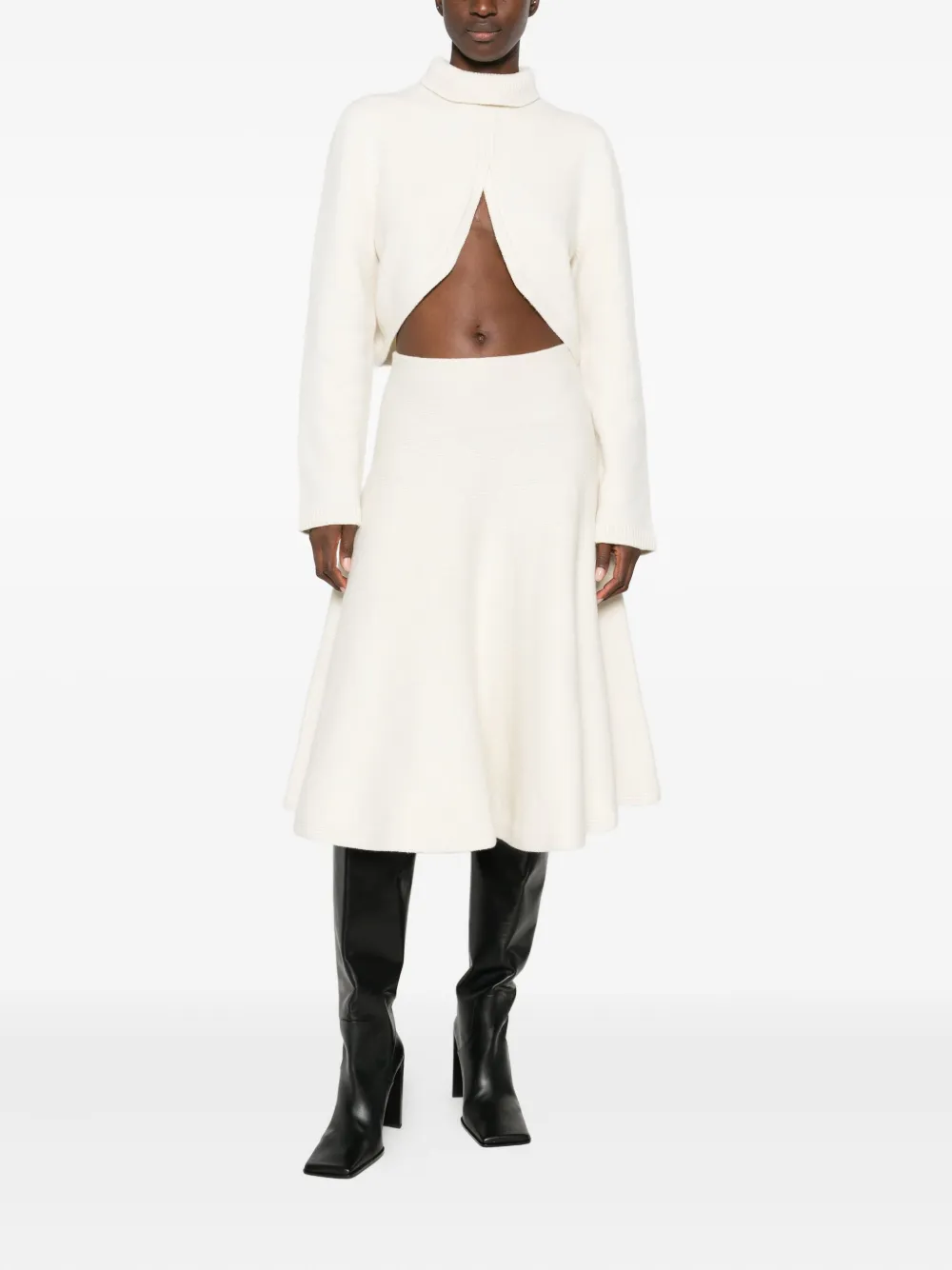 Alaïa fine-knit A-line midi skirt | A-Line Skirts | Image 2