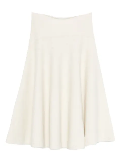 Alaïa falda midi de tejido fino acampanada