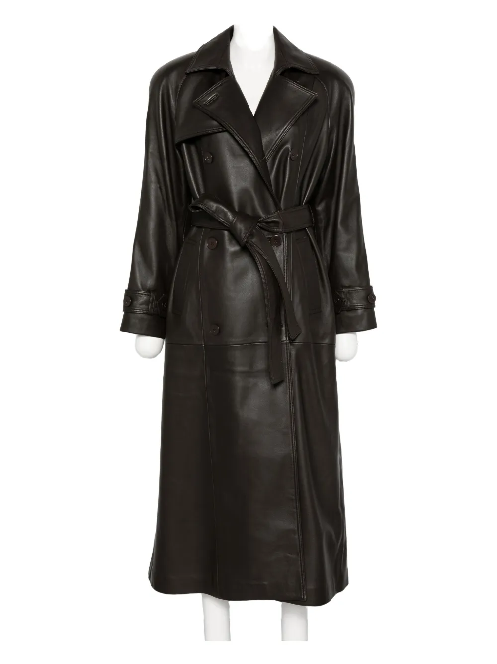 ducie leather trench coat | Brown | Image 1